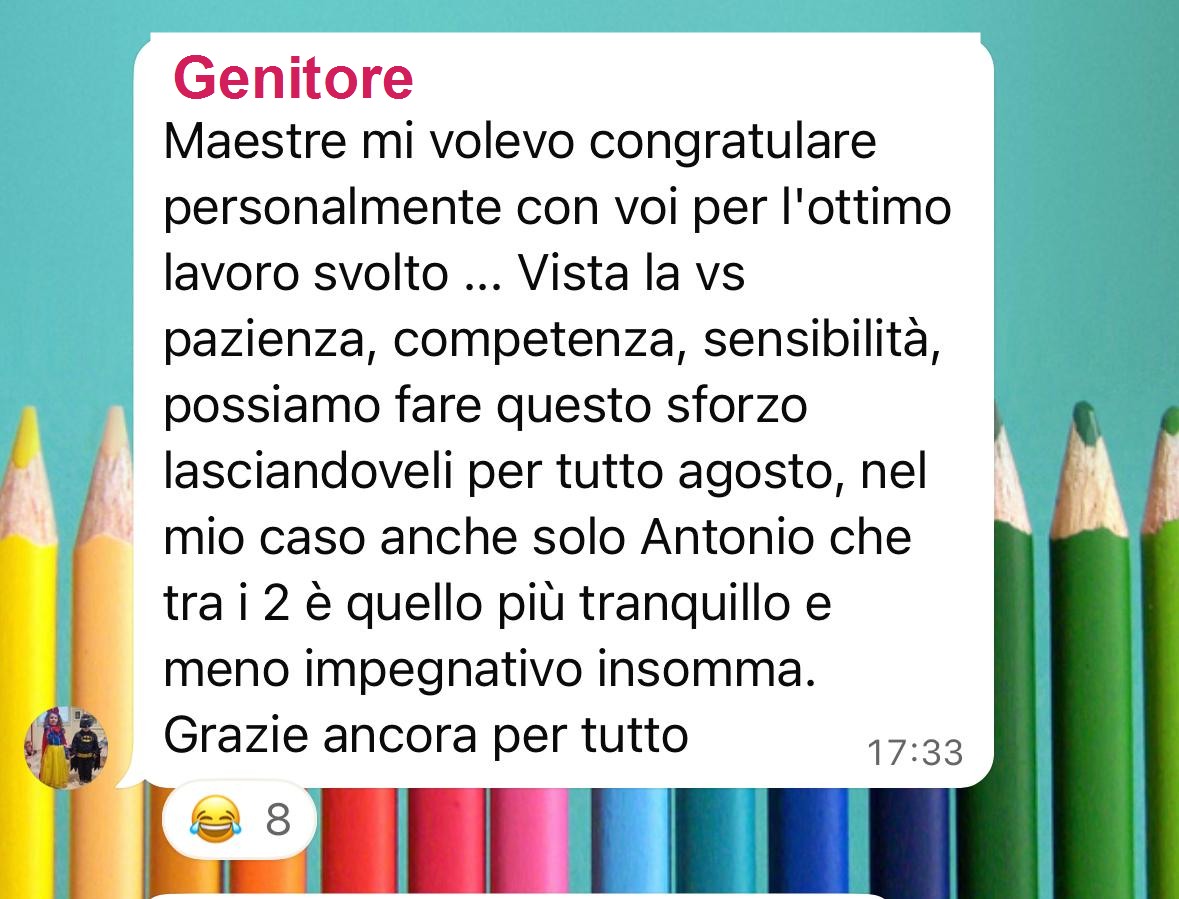 Recensione anonima ricevuta da un genitore