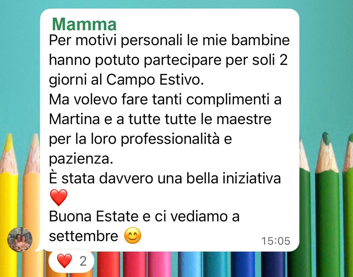 Recensione anonima ricevuta da una famiglia